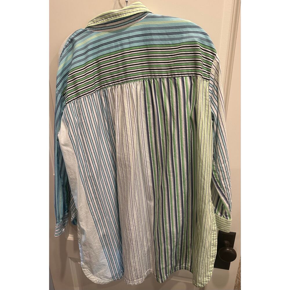 Anthropologie Maeve Alix Henley Blouse - Patchwork Stripe Pattern - Large - Picture 6 of 6